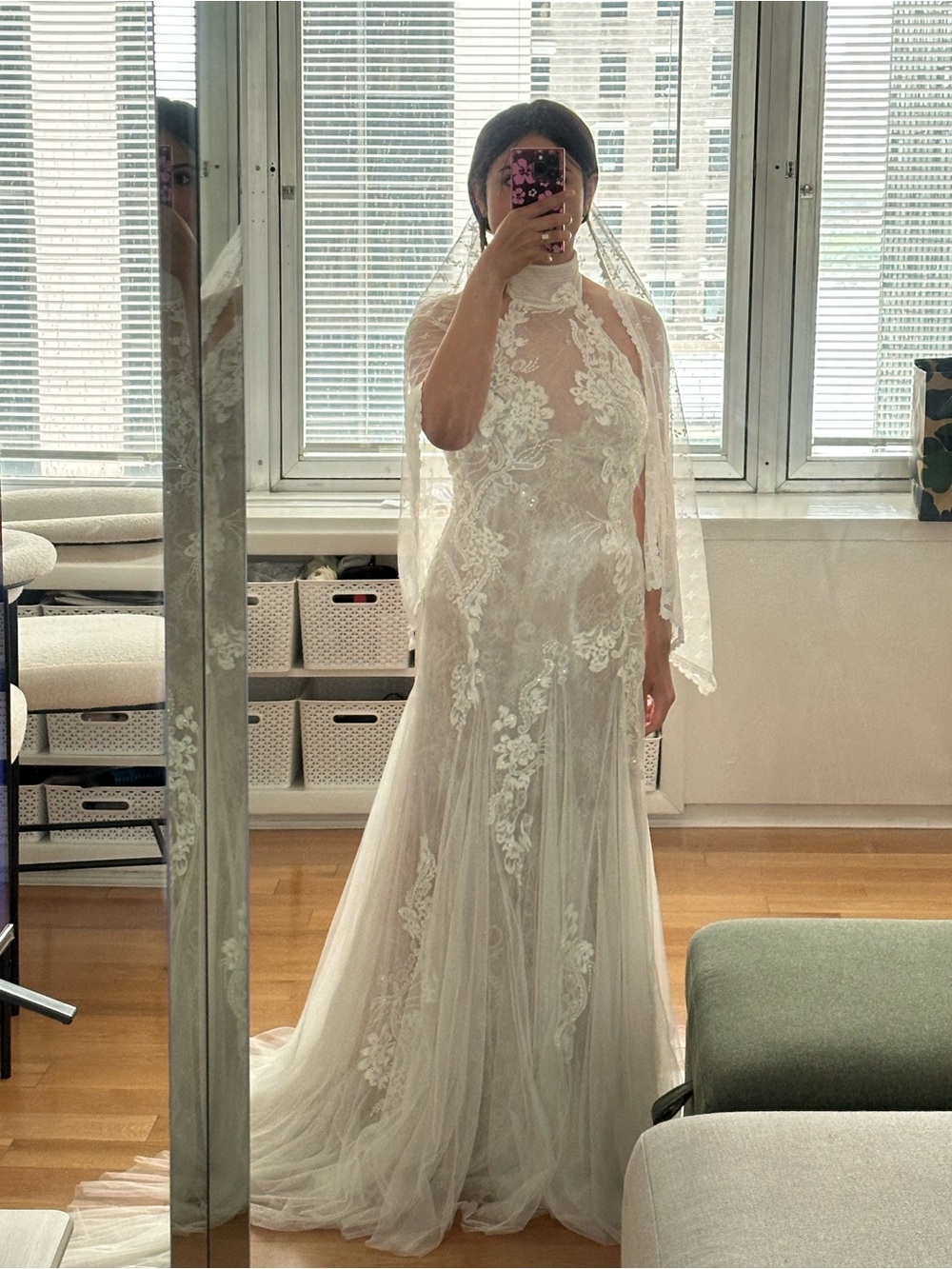 🤍 NWT Anthropologie Zoe Watters White Ivory Lace A-Line Wedding Dress Size 4